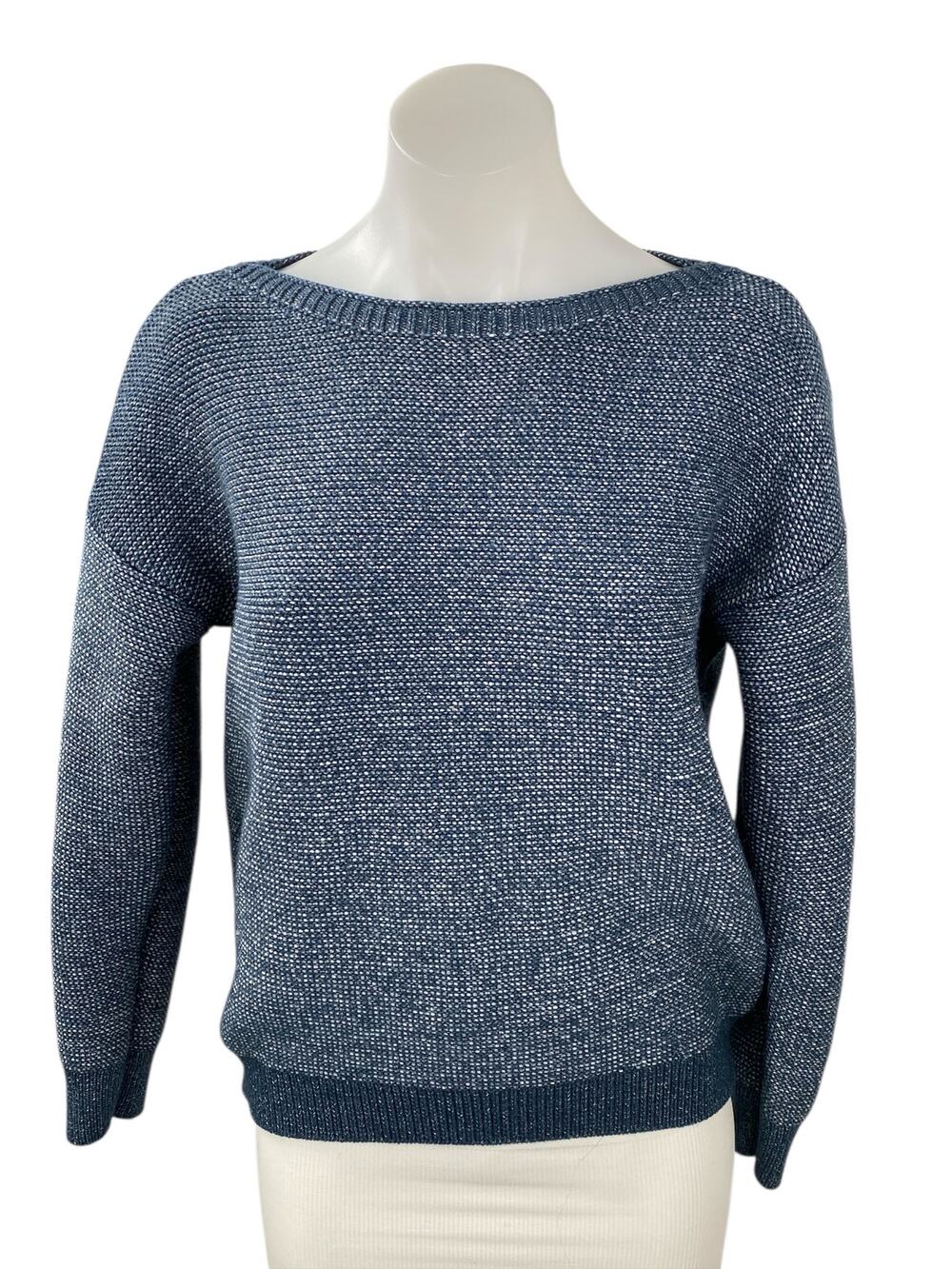 Jones New York Oversized Gray Boat Neck Long Sleeve Sweatshirt Sweater Top Sz M